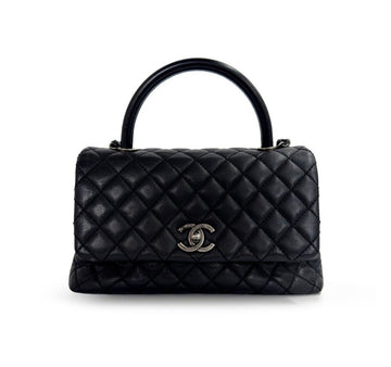 CHANEL Coco Handle Flap Bag Medium Black 22nd Collection Caviar K0D069IS 156746363