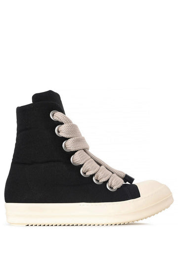 Rick Owens Jumbo Race PUFFER Sneakers Black Milk Cotton Canvas 156749025
