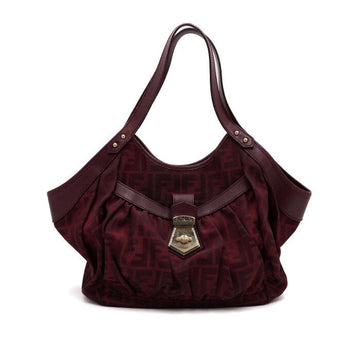 Fendi Juka Fabric Canvas Leather Shoulder Bag 8BR634 156760326