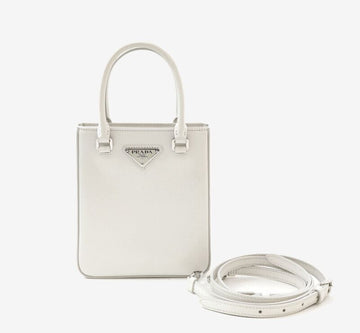 PRADA ブラシエナメルトートバッグクロスバッグホワイト 7706403786 144350646