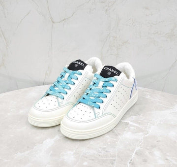 CHANEL White Leather Back Logo Detail Sneakers G35934 151526821