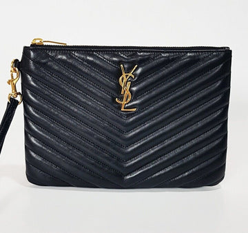 SAINT LAURENT Clutch mit Monogramm und Steppdesign 379039 156770354