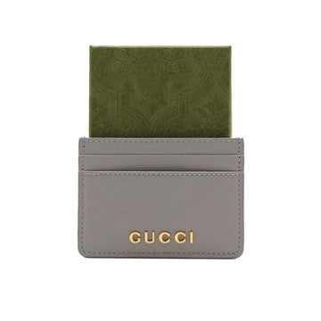 Gucci Gray Leather Script Logo Cardholder Wallet 773428 156775160