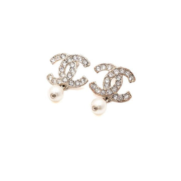 CHANEL CC Kristall Perle Tropfen Ohrringe 21 Saison 156775697