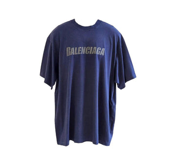 BALENCIAGA キャップス ロゴ Tシャツ ネイビー BAB090111 151516393