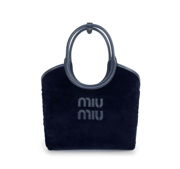 MIU MIU Unbenutzte Ivy Corduroy Tote Bag Navy 5BA284 156807280