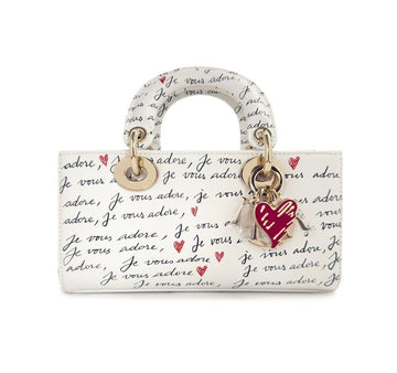 DIOR Unused Lady Joy Small Tote Bag Blanc Calfskin 8TLCVHW6 156807281