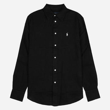 POLO RALPH LAUREN 6S Damen Pony Logo Leinenhemd Schwarz 211970730 003 156813980