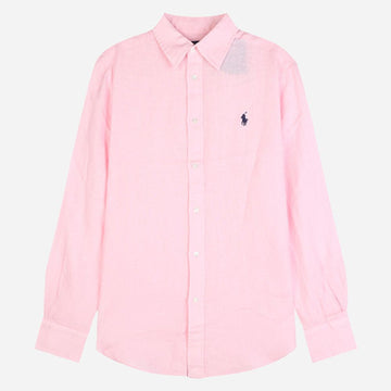 Polo Ralph Lauren Women's Pony Logo Linen Shirt Pink 211970730 514 156814055