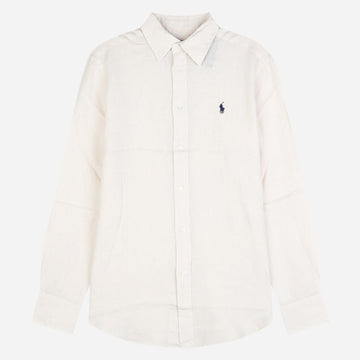 Polo Ralph Lauren Women's Pony Logo Linen Shirt Ivory 211970730 511 156814063