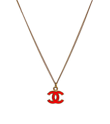 CHANEL Pink CC Gold Necklace 60067 156821646
