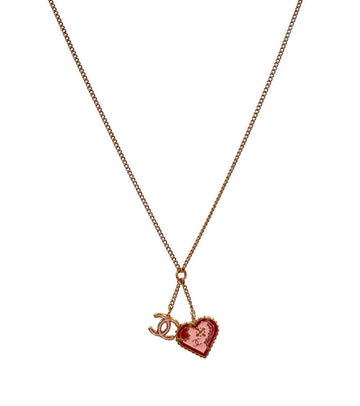 CHANEL Goldenes Halsband mit herzförmigem Anhänger 60066 156821648