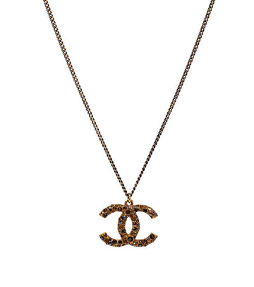 CHANEL Black Cubic CC Gold Necklace 58806 156821654