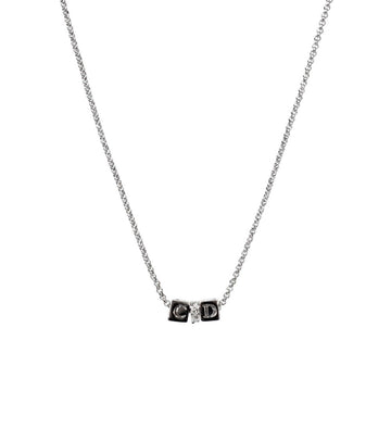 DIOR Cubic Cube CD Silber Halskette 53614 156821658