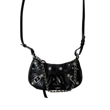 Balenciaga Crocodile Embossed Rhinestone Le Cargo Chain Crossbody Bag 695814 14257 156838405