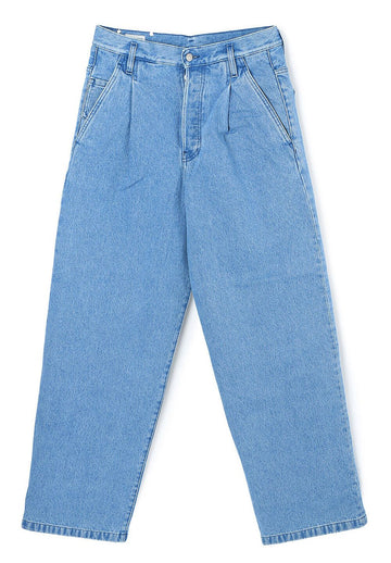 Dries Van Noten PENNING Light Blue Denim Pleated Jeans 123673244
