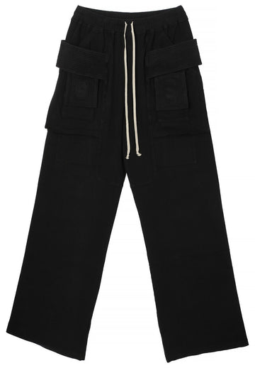 RICK OWENS CREATCH カーゴパンツ ブラック ダブル ブラッシュド ジャージ DU02E7394 JDB 09 145560847