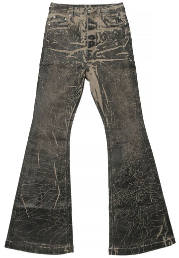 RICK OWENS DRKSHDW BOLAN ボラン ブーツカット ジーンズ ブラック ウォッシュド フォイル ストレッチ デニム DU02E7365 SDWF 59 148952043