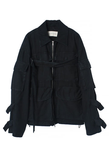 DRIES VAN NOTEN VONAC BIS オーバーサイズ コットンジャケット ブラック 2320205227333900 58286141