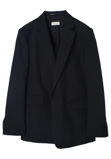 Dries Van Noten Wool Single Jacket Black 77663037