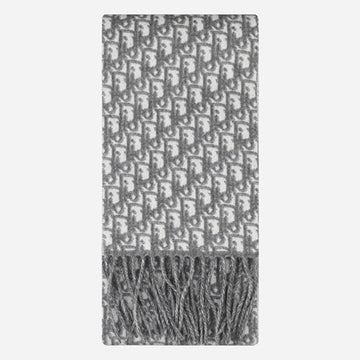 Dior Oblique Cashmere Scarf Grey 156847159