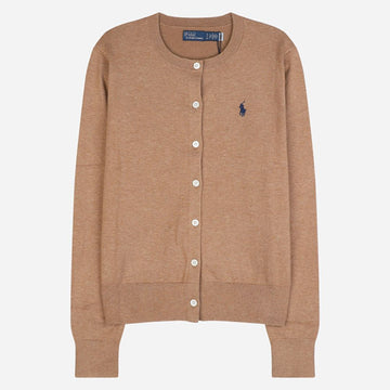 Polo Ralph Lauren Pony Logo Embroidered Cardigan Brown 156847368