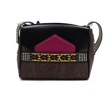 Etro Paisley Pattern Two-Tone Leather Women's Shoulder Bag and Crossbody Bag 1I165 156848150