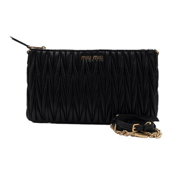 Miu Miu Matelasse Clutch & Chain Shoulder Bag Crossbody Black 5BF354 156848172