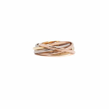 Cartier 18K Tri-Color Gold Trinity 7 Band Ring Size 9 B4089149 156852727