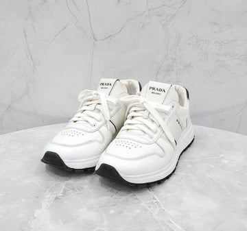 Prada White Logo Leather Sneakers 4E3571 153855768