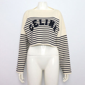 CELINE コットンストライプクロップ女性ニット aa63750 156857420