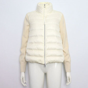 MONCLER G20939 Weißes Logo Daunen Damen TRICOT Cardigan Jacke 64318 156857446