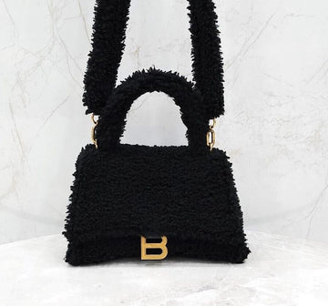 BALENCIAGA アワーグラス シアリング ブラック トート ショルダーバッグ 676365 142578483