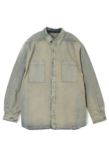 RICK OWENS JUMBO Mineral Pearl Denim Outer Shirt DRKSHDW DU02E7769 DMP 38 148620117