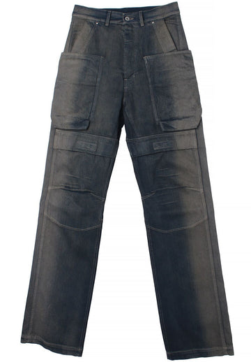 RICK OWENS Cargo STEFAN CARGO Degrade Slub Denim Dark Dust RU02E1346 DKDEG 78D 147376030