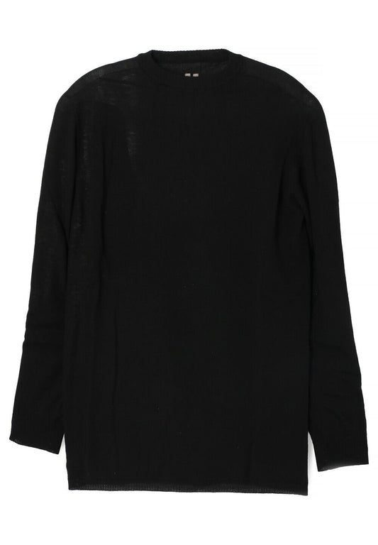 RICK OWENS Übergroßes Rundhals-Wollpullover Schwarz 09 M 29962585 [P]