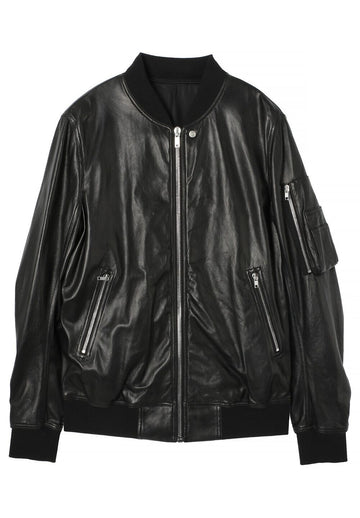 RICK OWENS Lammleder klassische Flugjacke schwarz RU01E5778 LBY 09 131114494