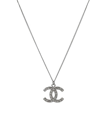 CHANEL Cubic CC Silver Necklace 57968 156923363