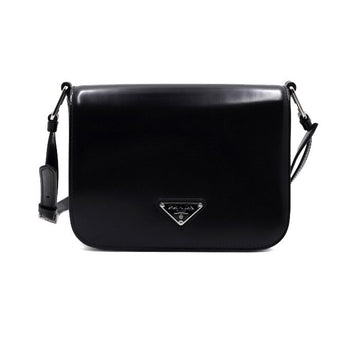 Prada Black Brushed Leather Flap Shoulder Bag and Crossbody Bag 1BD308 156927870