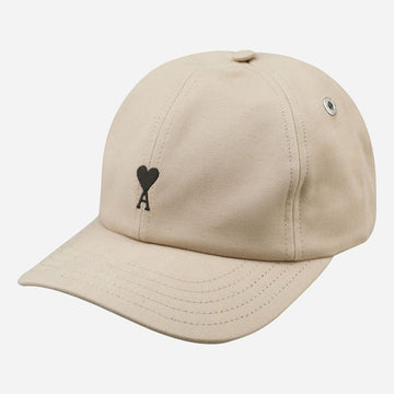 AMI Heart Logo Baseball Cap Beige A036 156935710