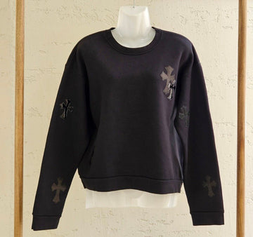 Chrome Hearts Unused Leather Patch Sweatshirt XHSHMTM5 154708081