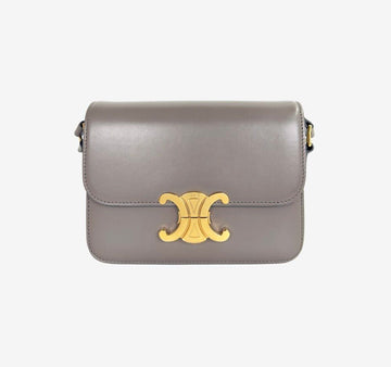 Celine Tiny Triomphe Shiny Calfskin Shoulder Bag Pebble 156946279