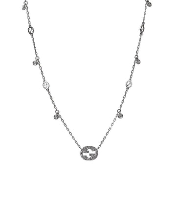 GUCCI 750 Weißgold Interlocking Diamant Halskette 60760 156949658