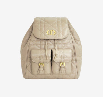 DIOR カロ カナージュ バックパック ミディアム ベージュ ラムスキン 25GKE2 156950389