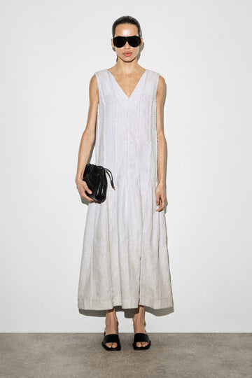 Cos Pleated Linen Midi Dress EU36 159052151 [P]