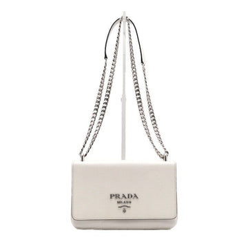 PRADA ソフトカーフ サフィアーノ シルバーアクセント チェーン ショルダーバッグ 兼 クロスボディバッグ 1BD144 156956112