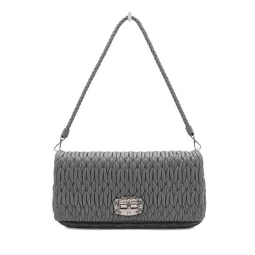 Miu Miu Gray Matelassé Nappa Clutch and Shoulder Bag 5BD233 156956113