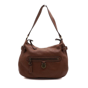 MULBERRY ブラウン レザー ゴールドロゴ Somerset ホーボー ショルダーバッグ ZA5518 156956115