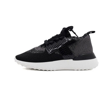 TODS メタリック ストレッチ ブラック ニット スニーカー aa64558 156957962