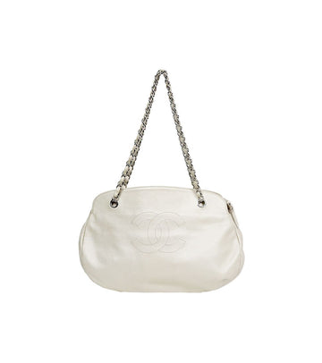 CHANEL ホワイトキャビアビッグCCチェーンショルダーバッグ 59426 156972067